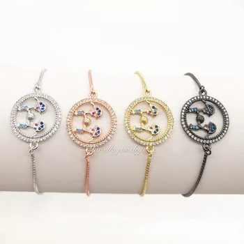 

10pcs/lot Rainbow Jewelry Brass Micro Pave CZ Boy and Girl Kids Link Chain Bracelets Jewelry Mother's Day