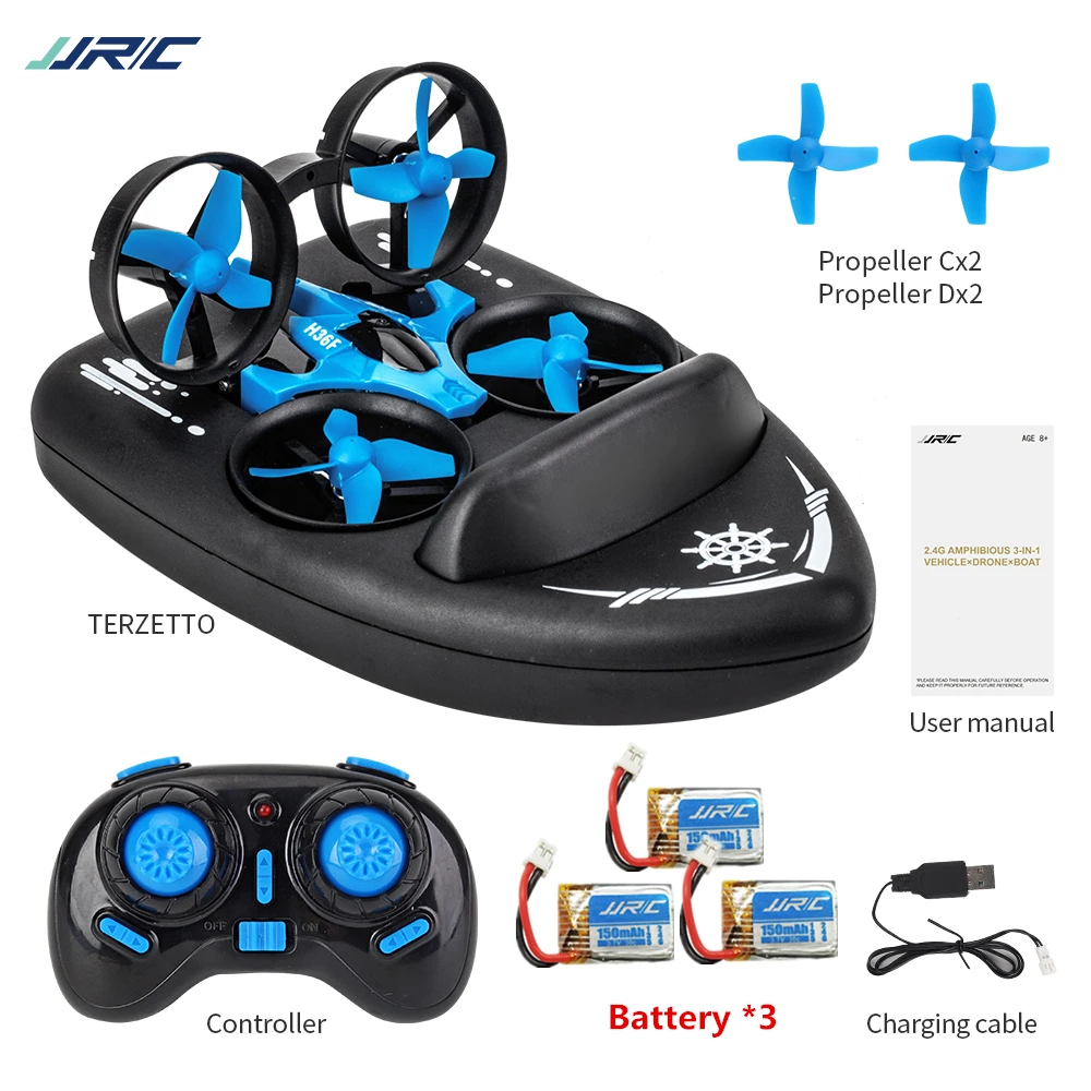JJRC H36F 3in1 Mini Drone RC Drone Quadcopter/Vehicle/Hovercraft Boat Kids Toys For Sea Land and Air Dron VS JJRC H36 E010 JJRC H36F 3in1 Mini Drone RC Drone Quadcopter/Vehicle/Hovercraft Boat Kids Toys For Sea Land and Air Dron VS JJRC H36 E010