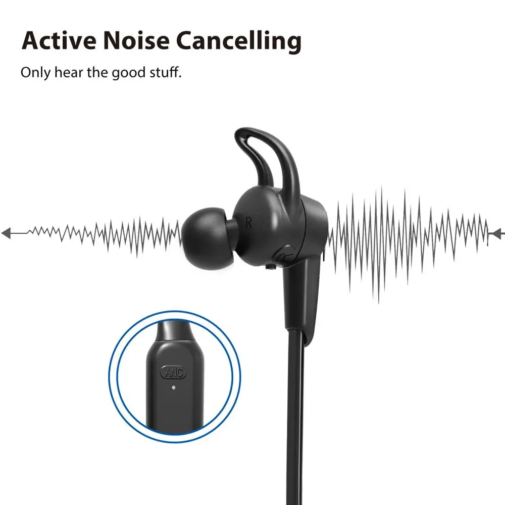 Наушники Avantree NB17 Bluetooth 5,0 с шумоподавлением, водонепроницаемые наушники ANC IPX5 с 3 микрофоном