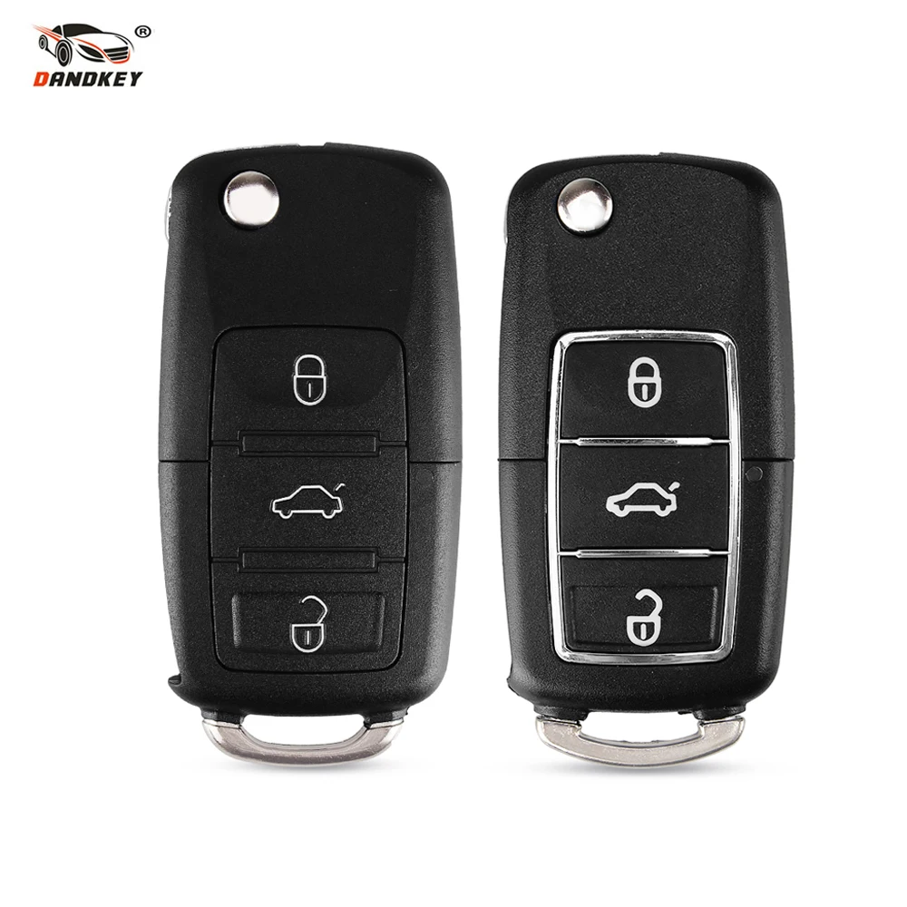 

Dandkey 3 Buttons Car Key Shell Flip Car Key Shell For VW Volkswagen Golf Bora Polo Passat Toledo SEAT Leon Skoda Octavia Case