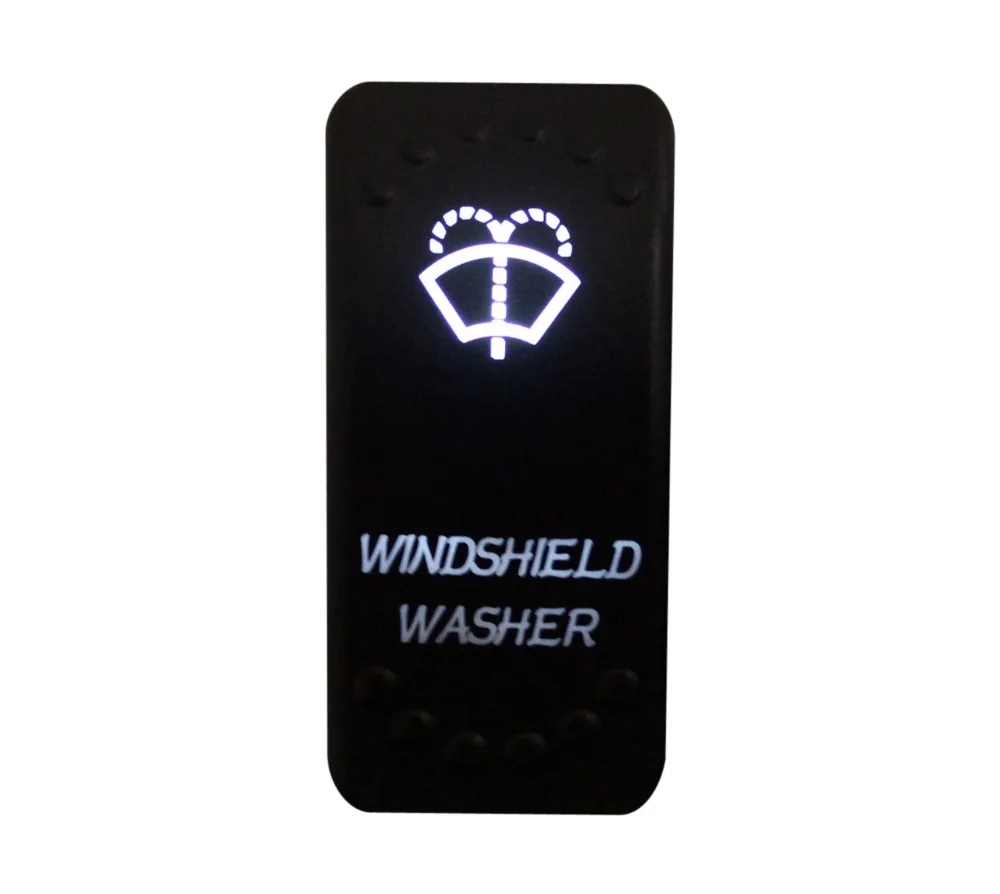 12v/24v Car Boat WINDSHIELD WASHER Rocker Switch White Led 3 pin spst