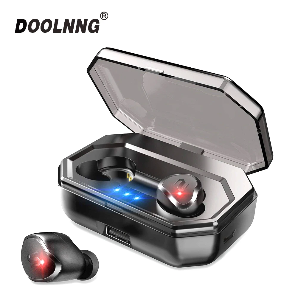 

True TWS Wireless Earphone Sport Bluetooth V5.0 Earbuds Best Cordless Earphones with Mic with 3000mA Case Sweatproof headset
