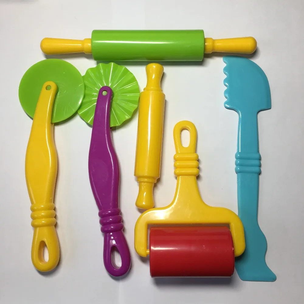 

baby toy kids educational DIY hand work tool sets plasticine mold slime roller cutter for labor skills class in school 6pcs/set