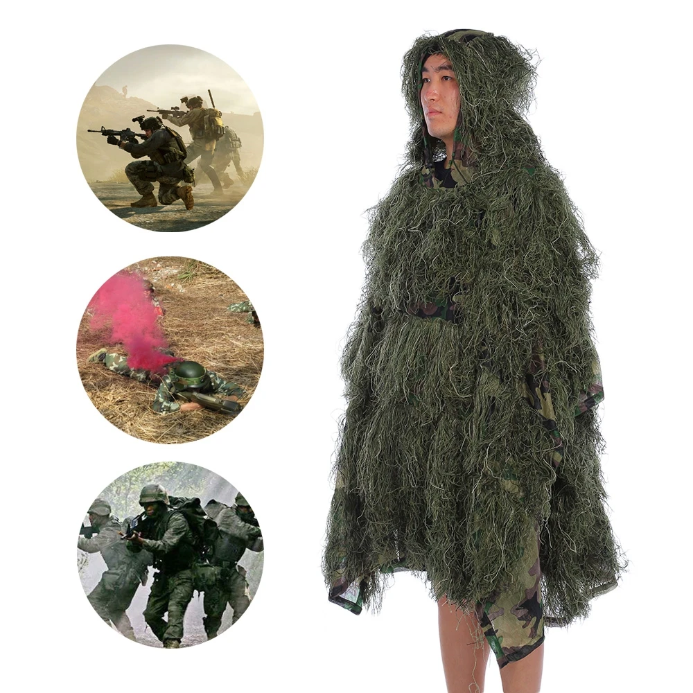 

Universal Camouflage Suits Woodland Clothes Ghillie Suit For Hunting Army Military Tactical Sniper Set Kits
