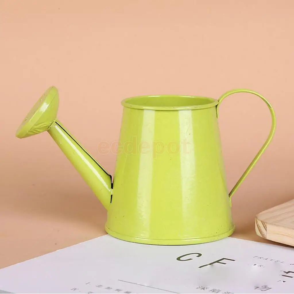 Rustic Vintage Iron Metal Watering Can Flower Bucket Vases Garden Balcony Home Office Decor