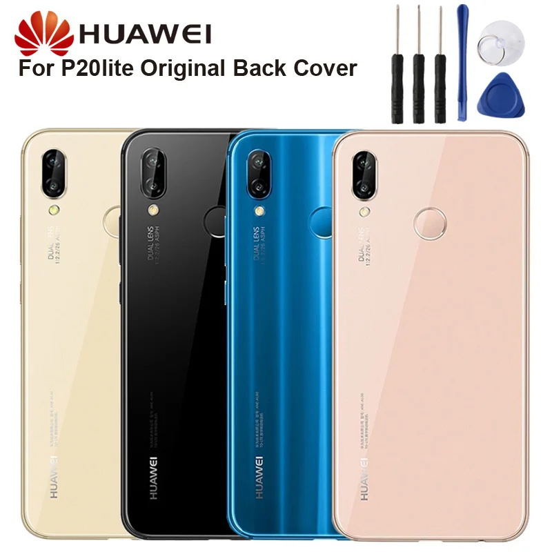 

Original Huawei Battery Glass Back Cover Case For Huawei P20 lite nova 3e Door Rear Housing Back Cover Protective Phone Cases