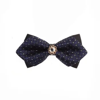 

Fashion Handmade Rhinestone Bow Tie Pattern Pre-Tied Adjustable Neck Tie Bowties Party Banquet Bowtie Wedding Accessories