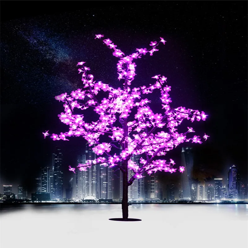 Светодиодный светильник в виде вишневого дерева, 1,5 м, 1,8 м, светодиодный светильник в виде дерева, пейзаж, уличный светильник, декор для Рождества, свадьбы