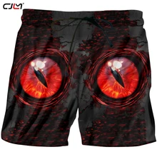 CJLM новые мужские красочные шорты 3D печатных личности красные глаза террор мужские спандекс доска шорты Горячая оптом