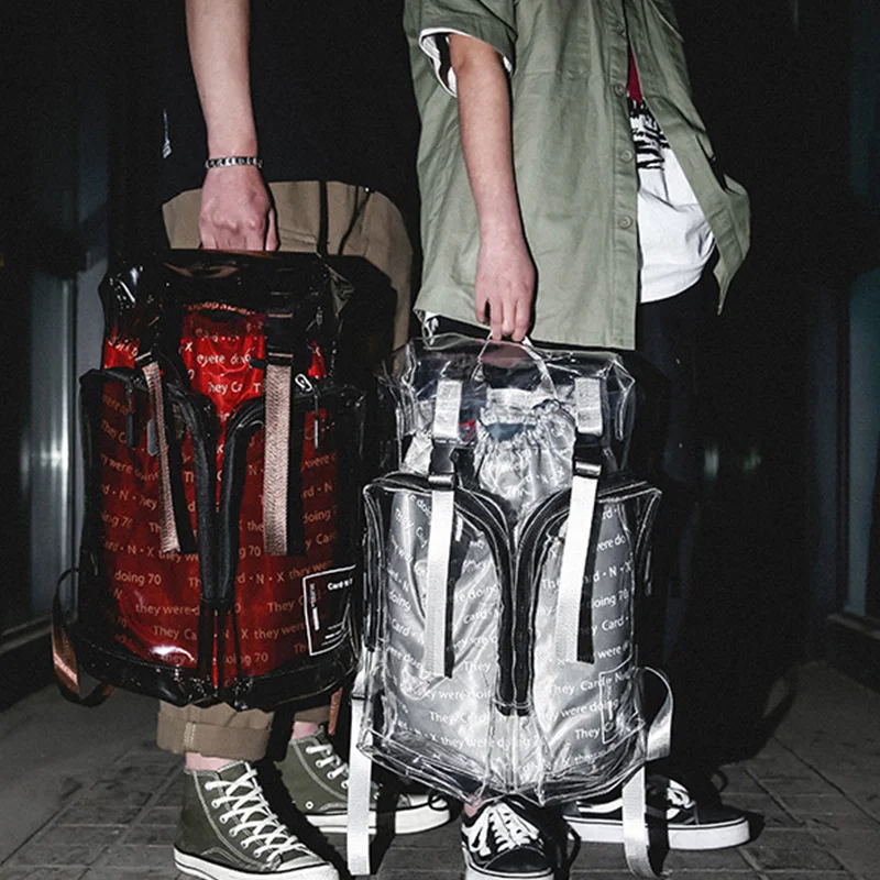 New Trend Fashion bag Transparent Letter Backpack Wild Lady Bag