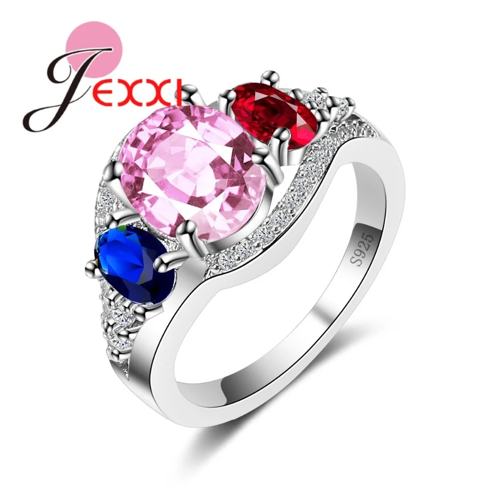 JEXXI Exquisite Ring 925 Sterling Silver CZ Rings for Women Fashion