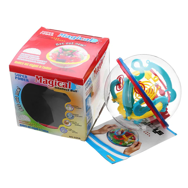 100 Steps 3D Magic Intellect Maze Ball For Children Balance Logic Ability Puzzle Game Toys Educational Training Tools For Kids