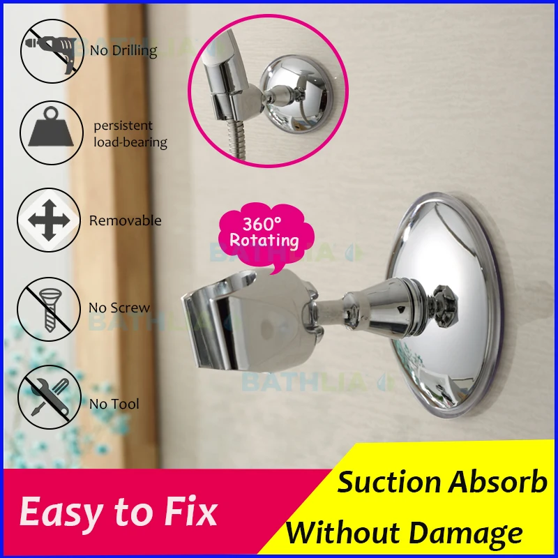 Adjustable Strong Suction Shower Head Holder ABS Plastic Shower Bracket Holder Handheld Shower Head Holder Wall