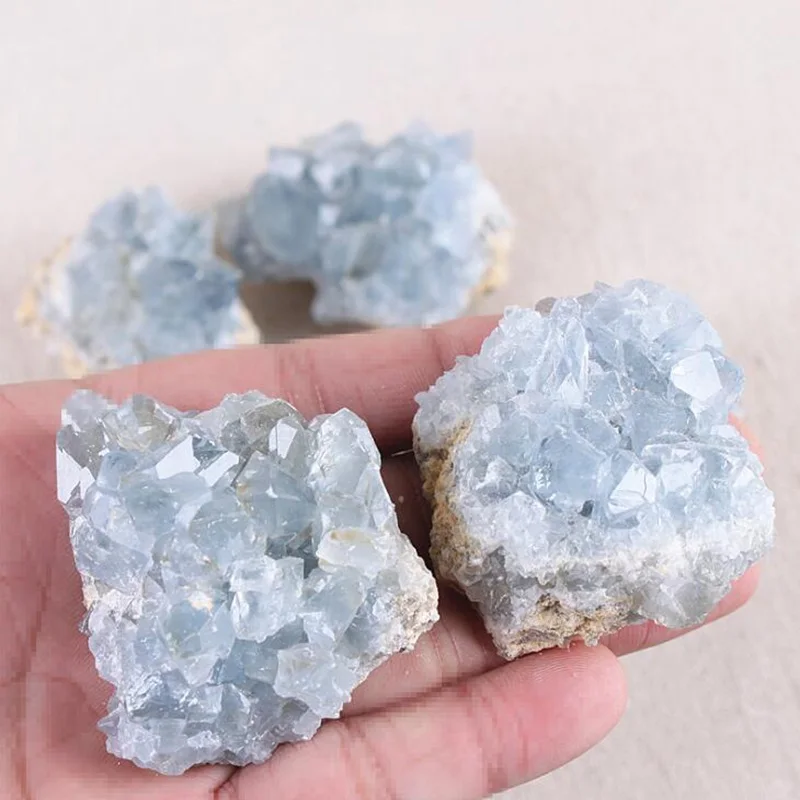 

Natural Blue Crystal Cluster Raw Stone Material Quartz Healing Crystals DIY Irregular Specimen Crafts Gemstones Jewelry Decor