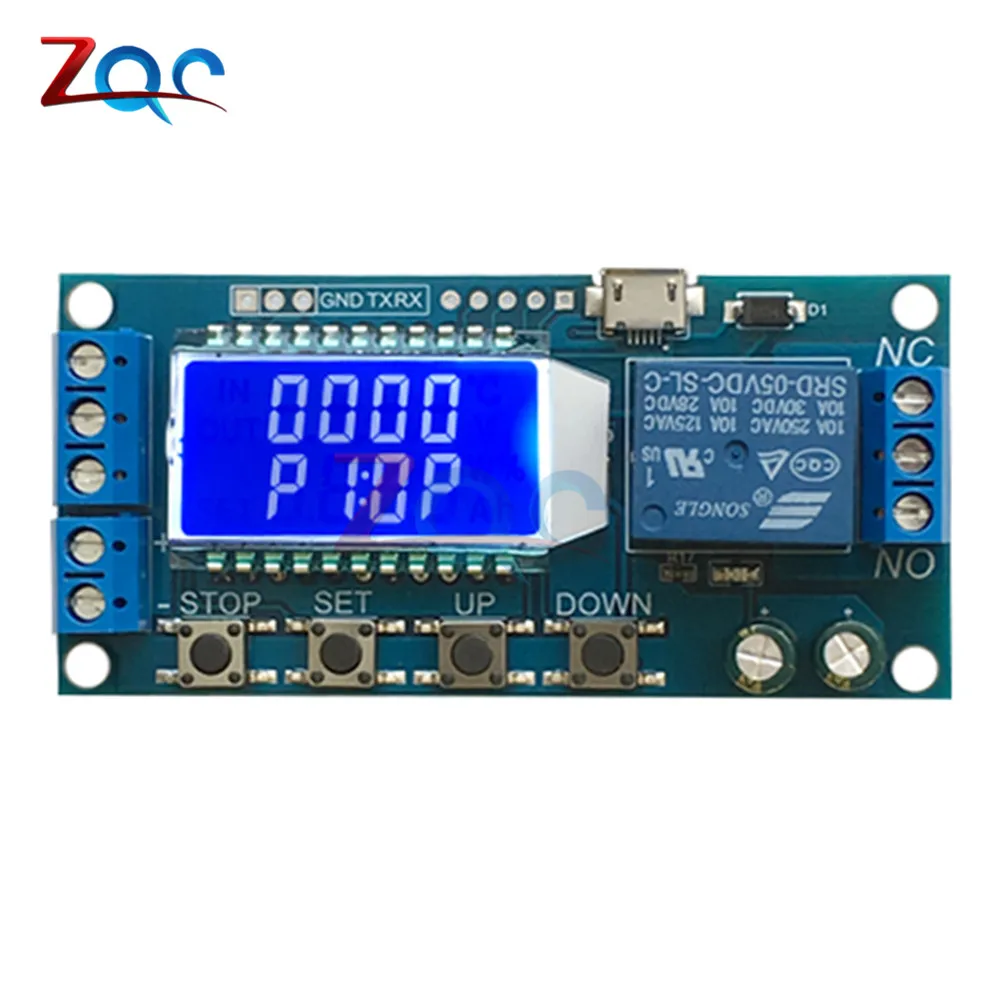 Micro Usb Digital Lcd Display Time Delay Relay Module Dc 6