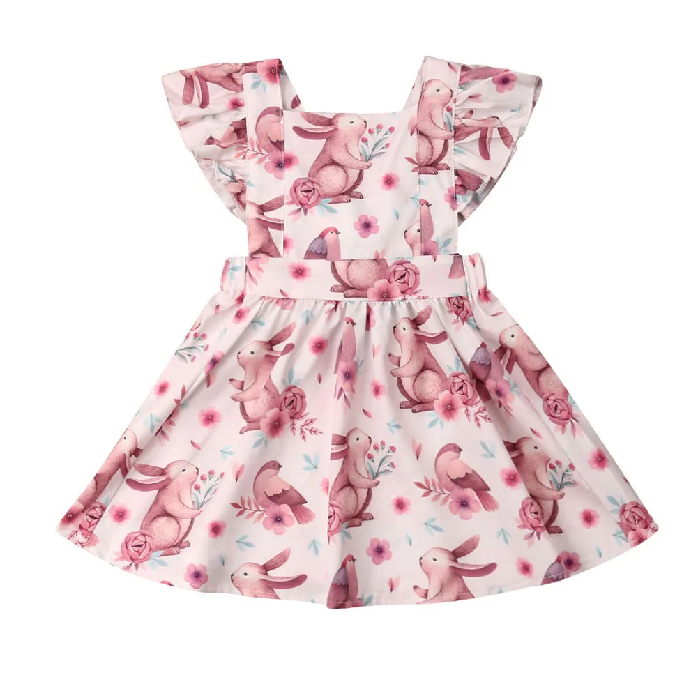 Платье для маленьких девочек с пасхальным Кроликом, платье-пачка с цветами и кроликом для маленьких девочек, платья для дня рождения для вечерние