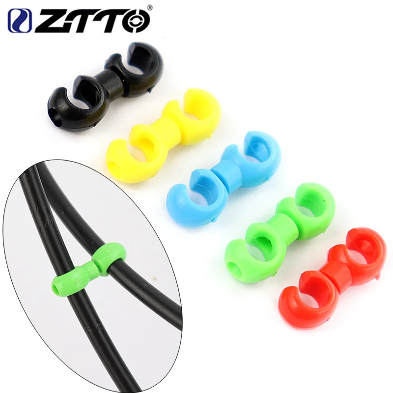 

ZTTO 10Pcs Rotatable MTB Brake Line C/S Buckle Bike Brake Derailleur Shift Cable Line Tube Pipeline Storage Device Ring Clasp