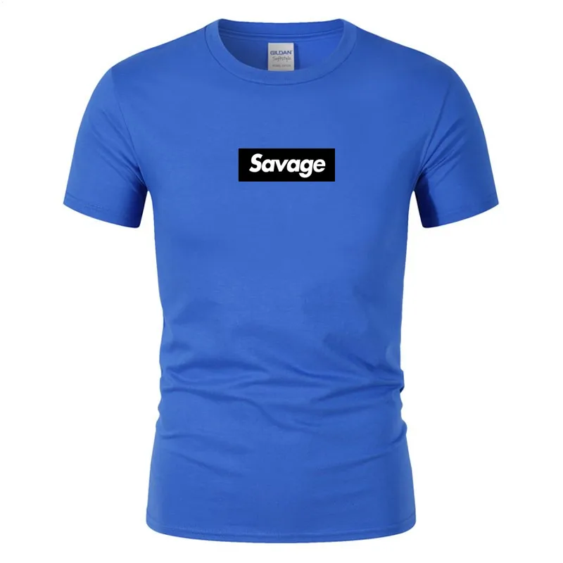 Бренд Мужская мода Savage хип-хоп Футболка пародия нет сердца Письмо печати