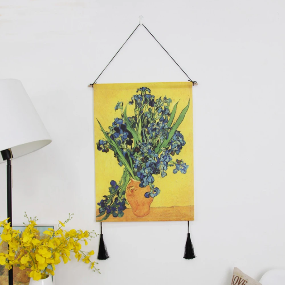 

Living Room Study Bedroom Flower Pattern Tapestry Van Gogh Oil painting Background Wall Tapestry Fashion Trend Decorate Tapestry