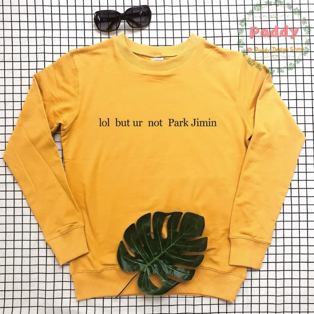 

OKOUFEN Streetwear KPOP korean style jumper lol but ur not PARK JIMIN sweatshirts full sleeve autumn winter pullovers cool