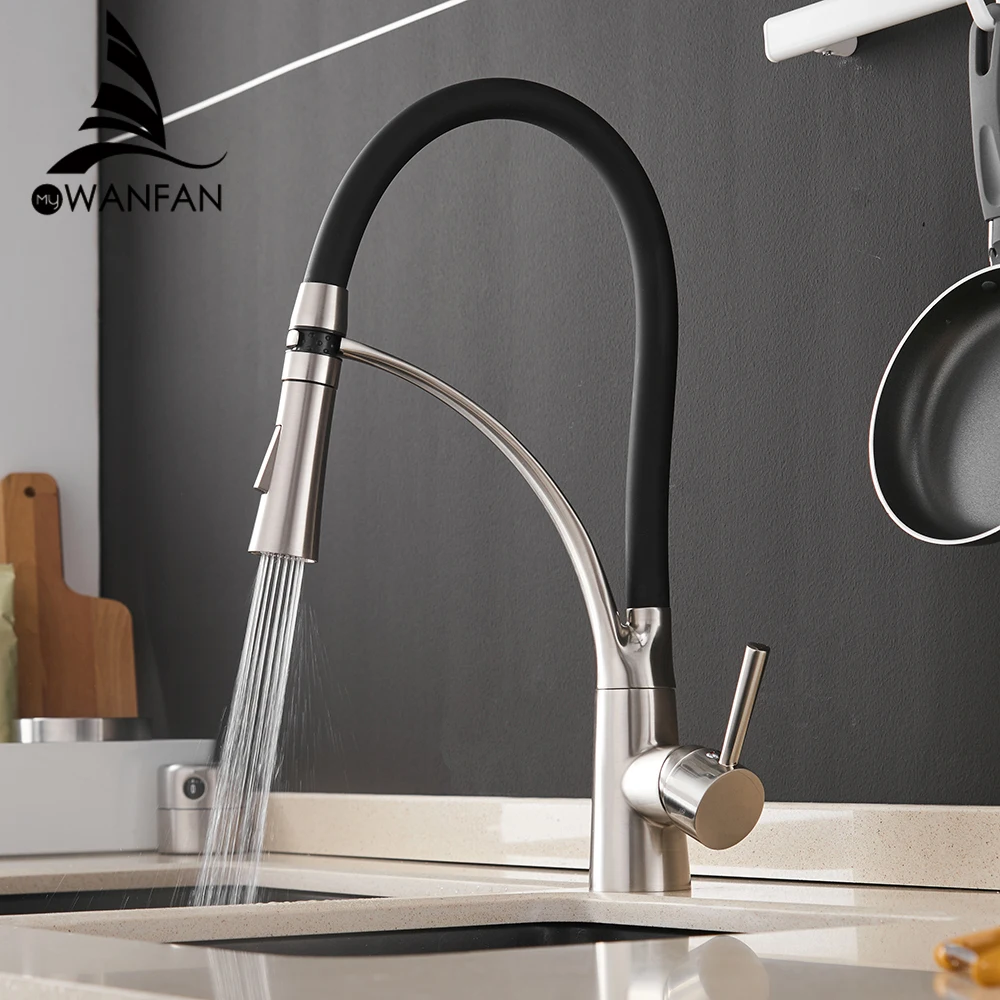  Kitchen Mixer LED Light Sink Faucet Brass Brushed Nickel Torneira Tap Kitchen Faucets Hot Cold Deck Mounted Bath Mixer Tap 7661