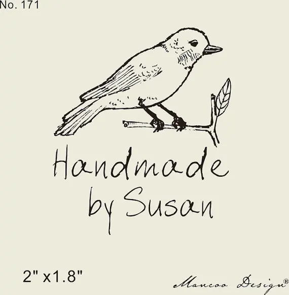 Free Shipping 2" x1.8" Birds Custom Stamp handmade Stamp Personalized