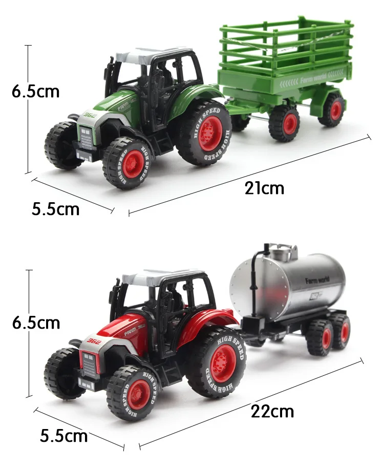 Сплав трактор для мини-фермы танкер симулятор трейлер оттяните назад Мощность игрушка автомобиль дети игрушка-лучший подарок