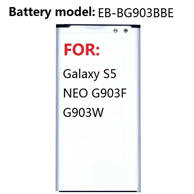 

Replacement Battery EB-BG903BBE For Samsung Galaxy S5 NEO G903F G903W Authentic Phone Battery 2800mAh