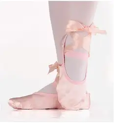 Детские танцевальные Сатиновые туфли; мягкие балетки для девочек; Танцевальная обувь для йоги; противоскользящие туфли для сцены;