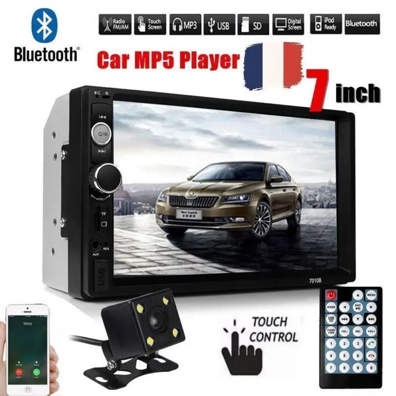 Автомобильный fm радиоприемник 2 din 7 дюймов MP3 MP5 плеер сенсорный Bluetooth стерео видео