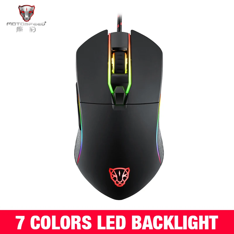 

Motospeed V30 Professional Gaming Mouse USB Wired Optical Mouse Adjustable 3500DPI Resolution RGB LED Backlight for PC Gamer