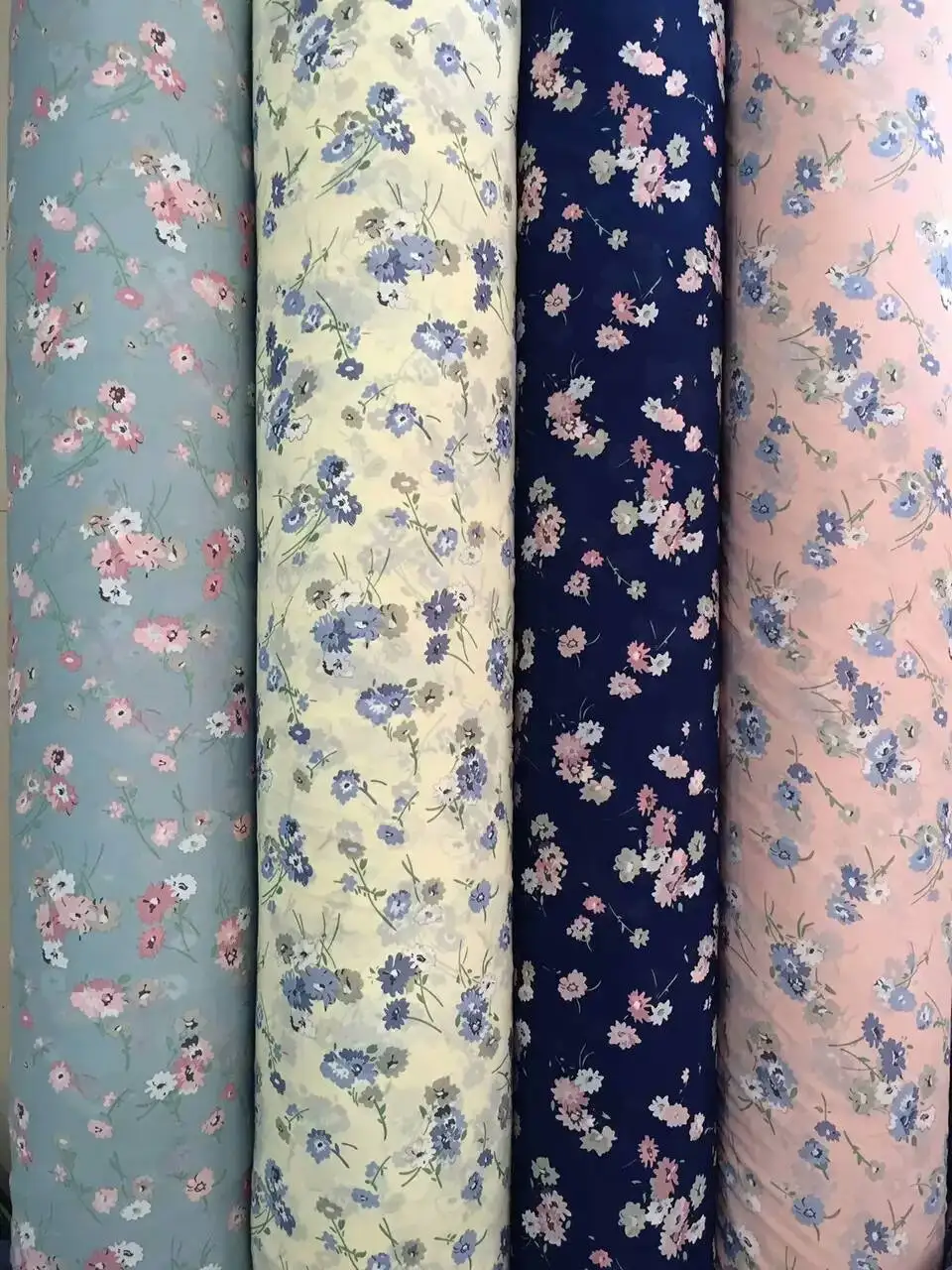 

145cm width 75d chiffon printed chiffon small flower pattern CH-D018