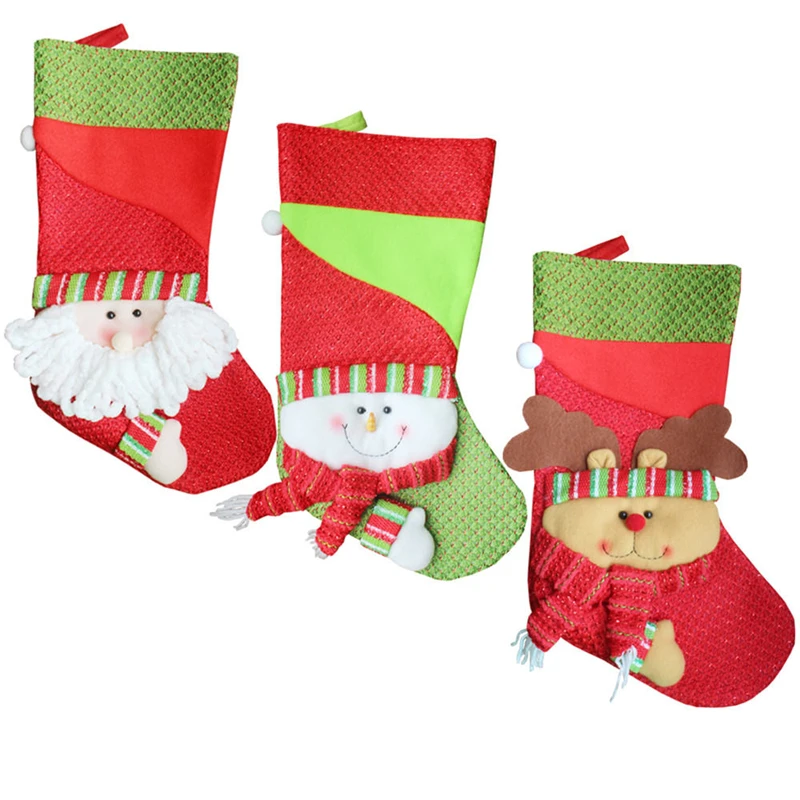 

Christmas Stocking Mini Sock Santa Claus Candy Gift Bag Xmas Tree Hanging Decor Christmas Party Door Home Window Decor