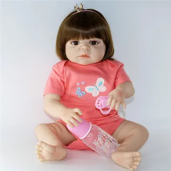 

Bebes Reborn doll 57CM Full Body silicone doll Girl Reborn Baby Doll Bath Toy Lifelike Newborn Princess victoria Bonecas Menina