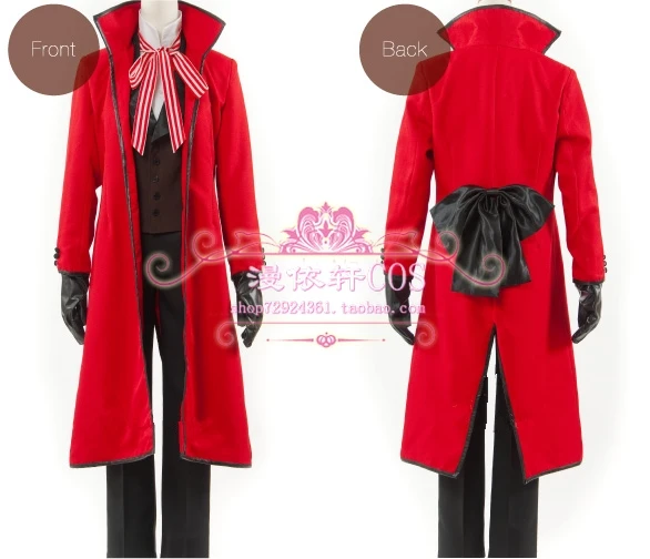 Black Butler Shinigami Grell Sutcliff Kuroshitsuji Red Death Cosplay CostumeV.58
