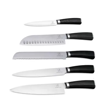 Buy DAOMACHEN 5Pcs Stainless Steel Kitchen Knives Set Wooden Handle Bread Chef Knives Slicing Utility Paring Knife Multi Cookin