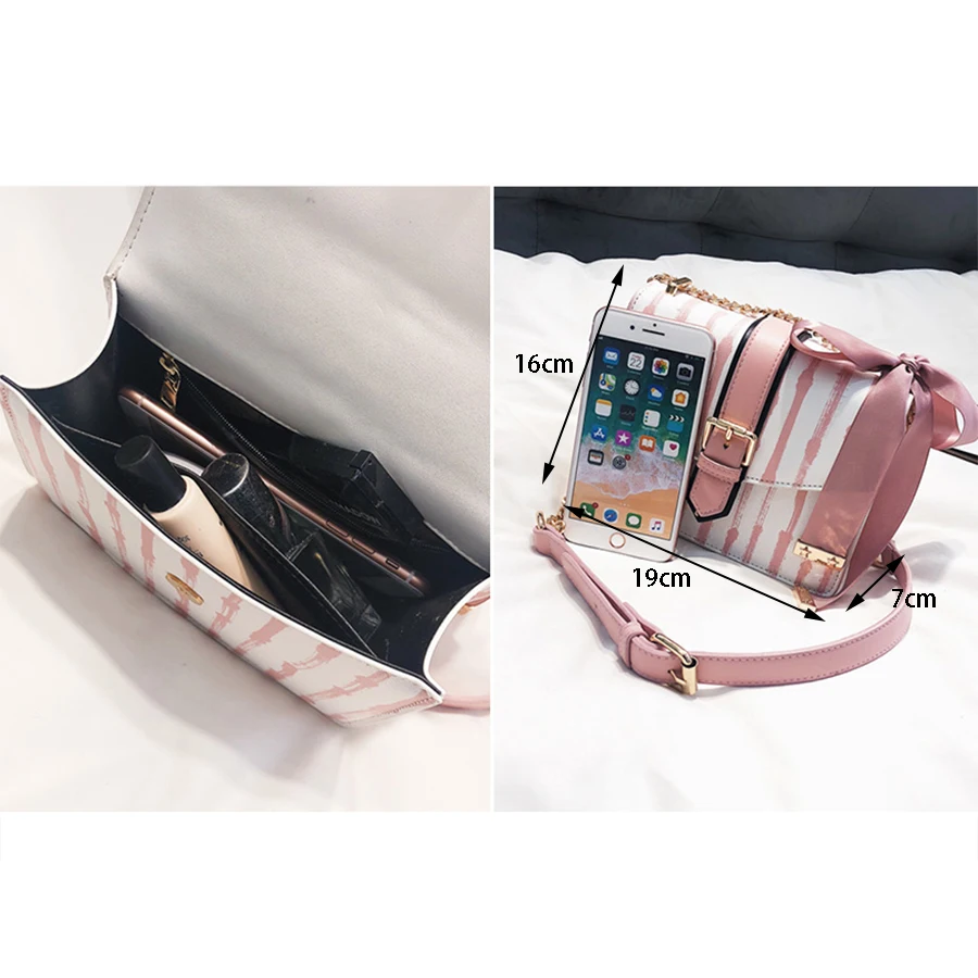 Luxury Striped Women Handbag Chain Bow Women Shoulder Messenger Bag Cute Pu Leather Mobile Phone Handbag Brand Evening Bag 2018 Luxury Striped Women Handbag Chain Bow Women Shoulder Messenger Bag Cute Pu Leather Mobile Phone Handbag Brand Evening Bag 2018