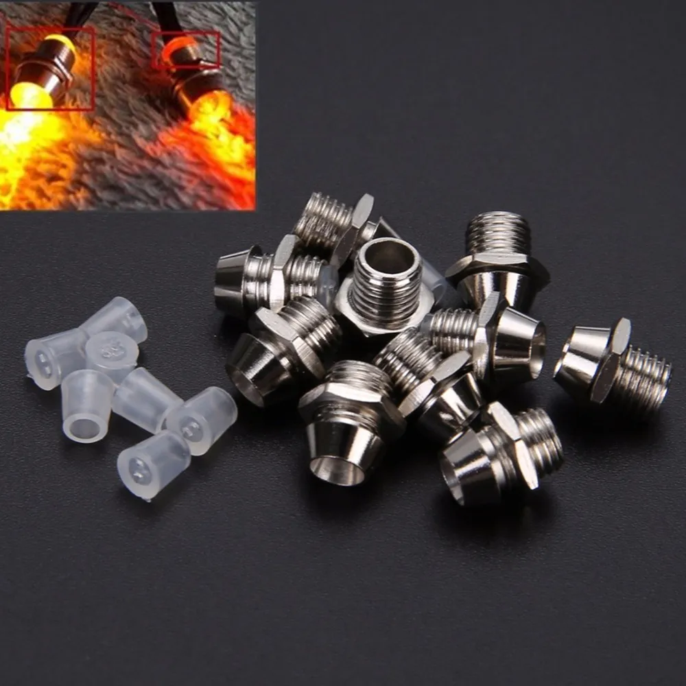 10pcs 3mm LED Emitting Diode Metal Bezel Holder Round Chrome LED Lamp Base with 10pcs Plastic Cover