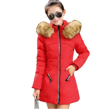

Plus size M-7XL Winter Parkas Women 2018 New Cotton Jacket Fur collar Hoodies Warm Top Slim Female Large size Down cotton Coats