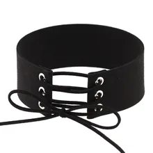 Lace Up Choker Black Velvet Choker Ketting Vrouwen Gothic Chokers Hals Boho Sieraden Harajuku Big Chunky Ketting Collier