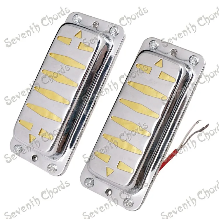 

A Set 2 Pcs Chrome Brass cover 6 String Guitar Pickup Humbucker (GDSY-SXQ-228)