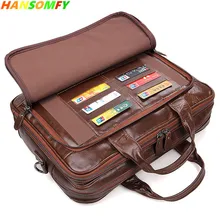 Новинка, натуральная кожа, мужская деловая официальная сумка, поперечный секционный портфель, 15 дюймов, сумка-мессенджер для ноутбука, Ретро стиль, дорожные сумки через плечо
