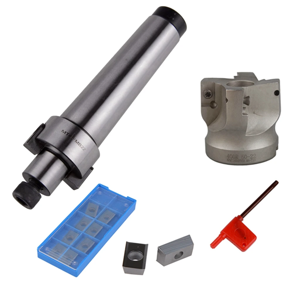 

MT4 FMB22 M16 Holder Face Mill Cutter 400R-50-22 With 10Pcs APMT1604 Carbide Insert suitable for Aluminum