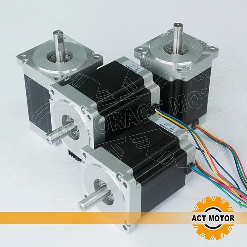 

ACT Motor 4PCS Nema34 Stepper Motor 34HS1456 Single Shaft 4-Lead 1232oz-in 118mm 5.6A Power Motor CE ISO ROHS US DE UK JP Free