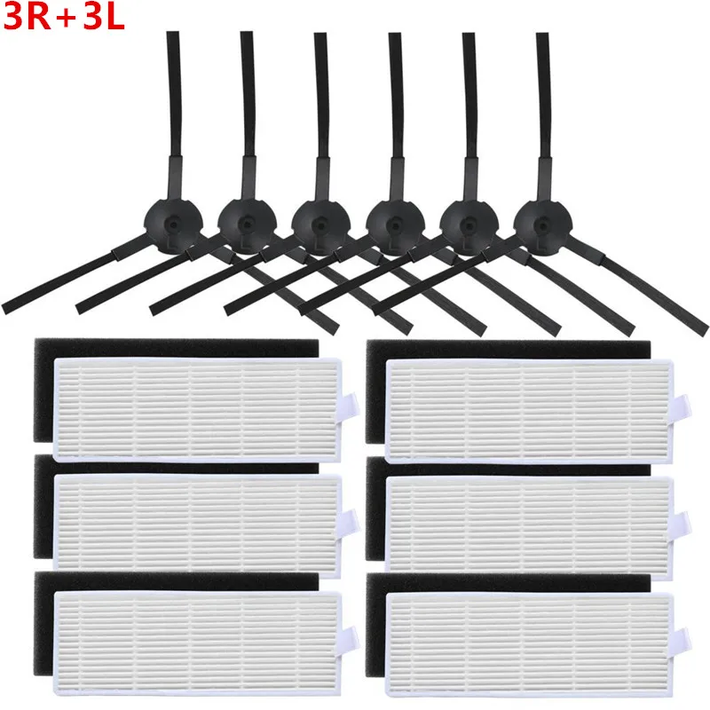 18pcsset Side Brush Filter for ILIFE A4S robot vacuum cleaner ilife A6 A4S A4 parts hepa filter chuwi ilife robot vacuum cleaner parts