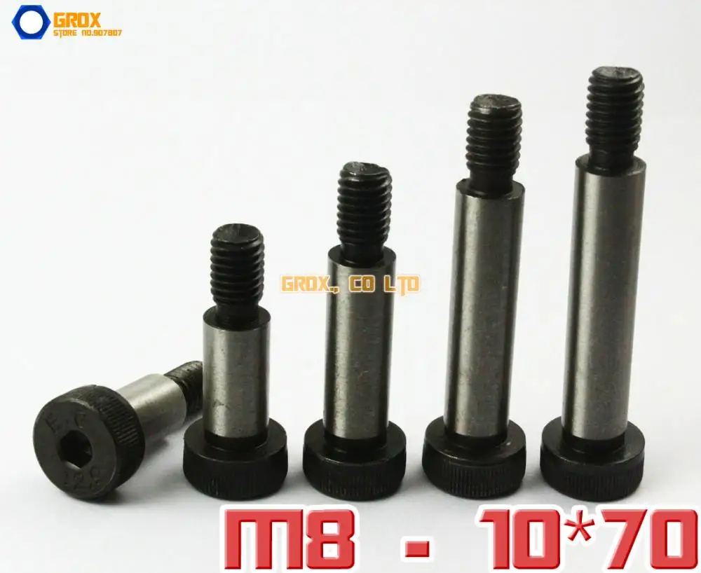 

5 Pieces M8 Threaded 10 x 70mm 12.9 Grade Alloy Steel Hexagon Socket Head Shoulder Screw Bolt