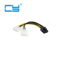 Двойной Molex 4 Булавки IDE до 8 Булавки pci-e PCI Express PCIe Мощность Lead кабель-адаптер Шнур для ASUS MSI vga видео Графическая карта