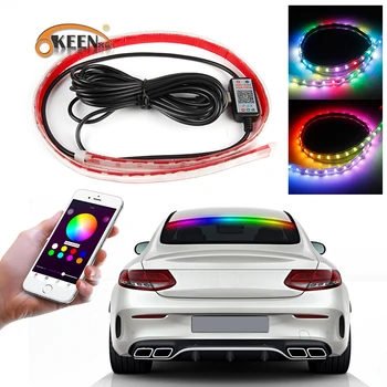 

OKEEN APP Bluetooth Control RGB LED additional brake light Strip 72cm For Car Rear Window with Brake Stop Turn Signal function