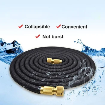 

Natural Latex Garden Watering Hose Triple Elongation 25-100FT Telescopic Flexible Magic Hose Car Wash Hose for Dropship