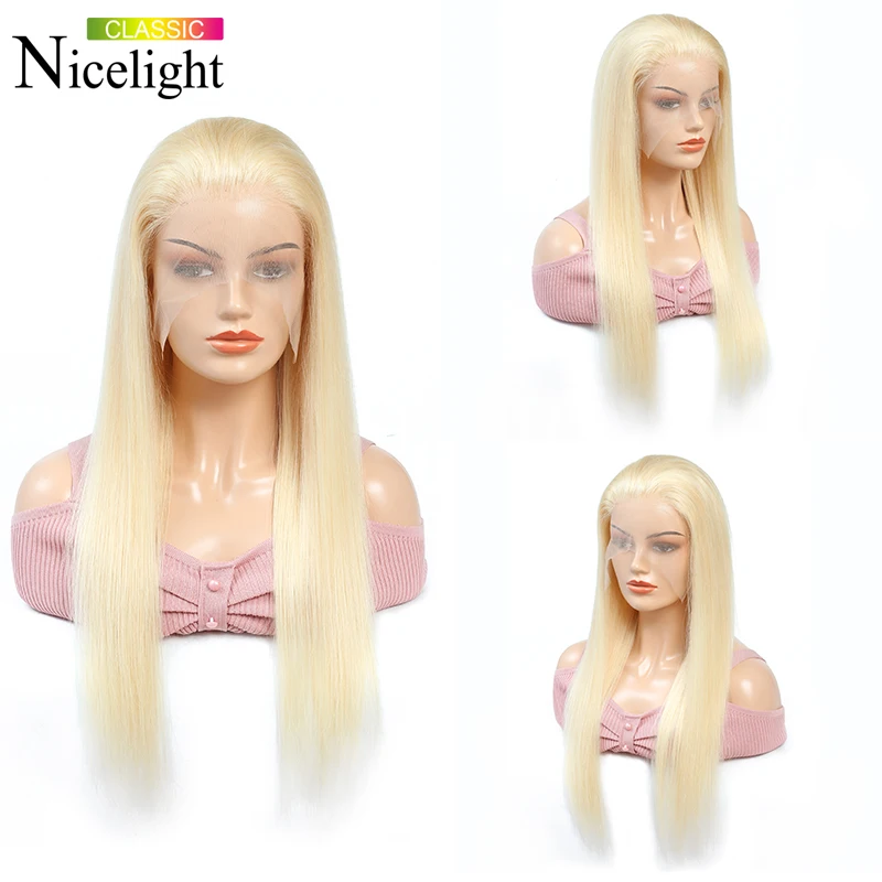 

Long Straight 613 Blonde 4x4/13x4 Lace Front Wig Frontal Wig Human Hair Wigs Nicelight Malaysian Remy Hair Natural Hairline